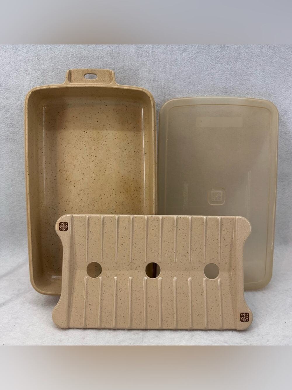 LITTONWARE 38810 Microwave Cookware 12"X 7" Cook/Roast ‘N Store 3 piece Set